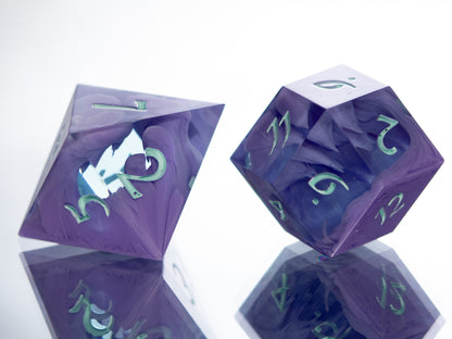 Billowing Bloops - Alt 7 Piece Handmade Resin Dice