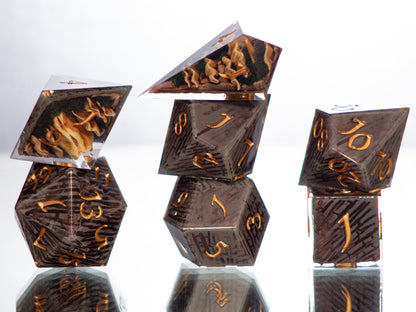 Chicken of the Woods - Alt 7 Piece Handmade Resin Dice