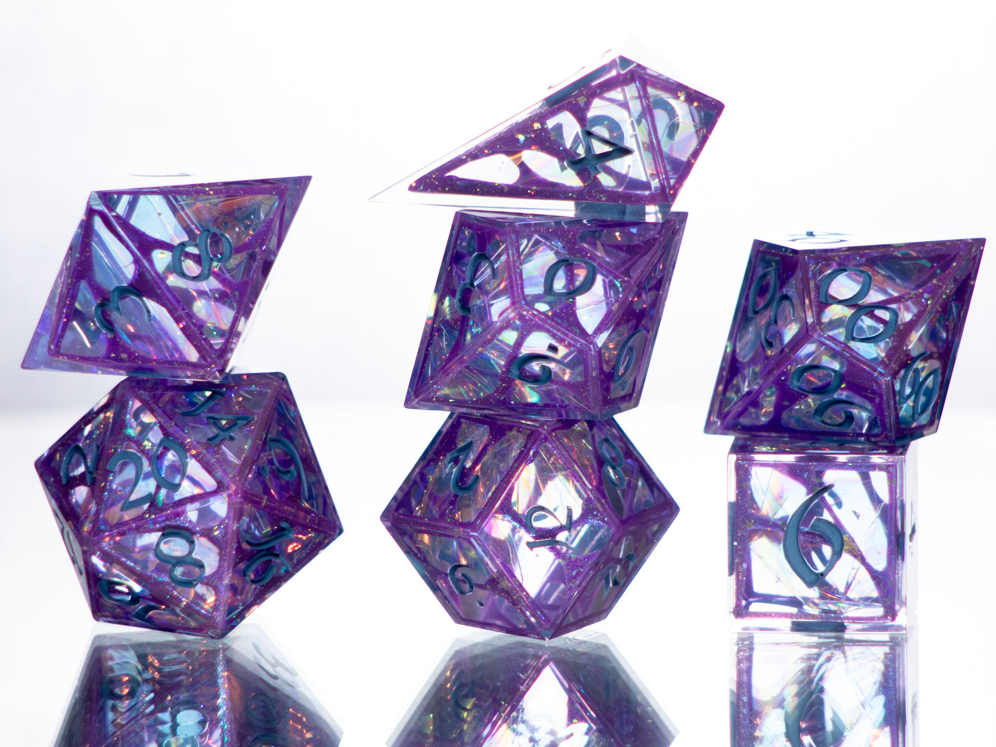 Cosmic Web - Alt 7 Piece Handmade Resin Dice