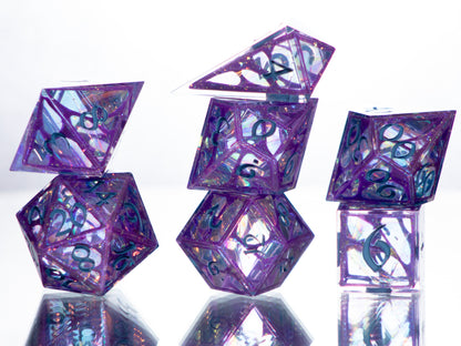 Cosmic Web - Alt 7 Piece Handmade Resin Dice