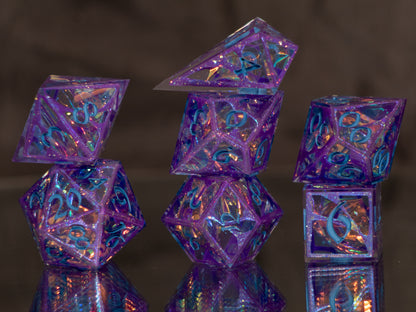 Cosmic Web - Alt 7 Piece Handmade Resin Dice
