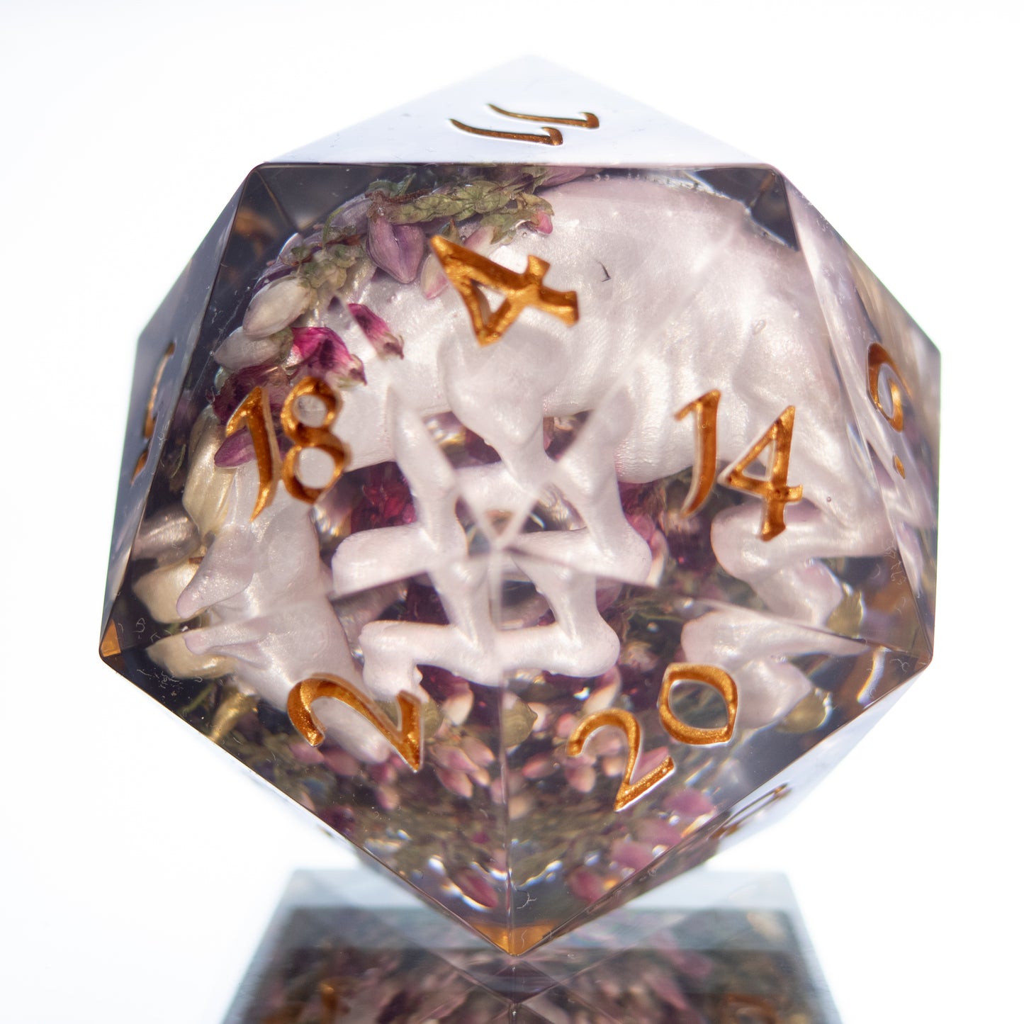 Ophelia's Unicorn - Handmade Chonk Resin D20