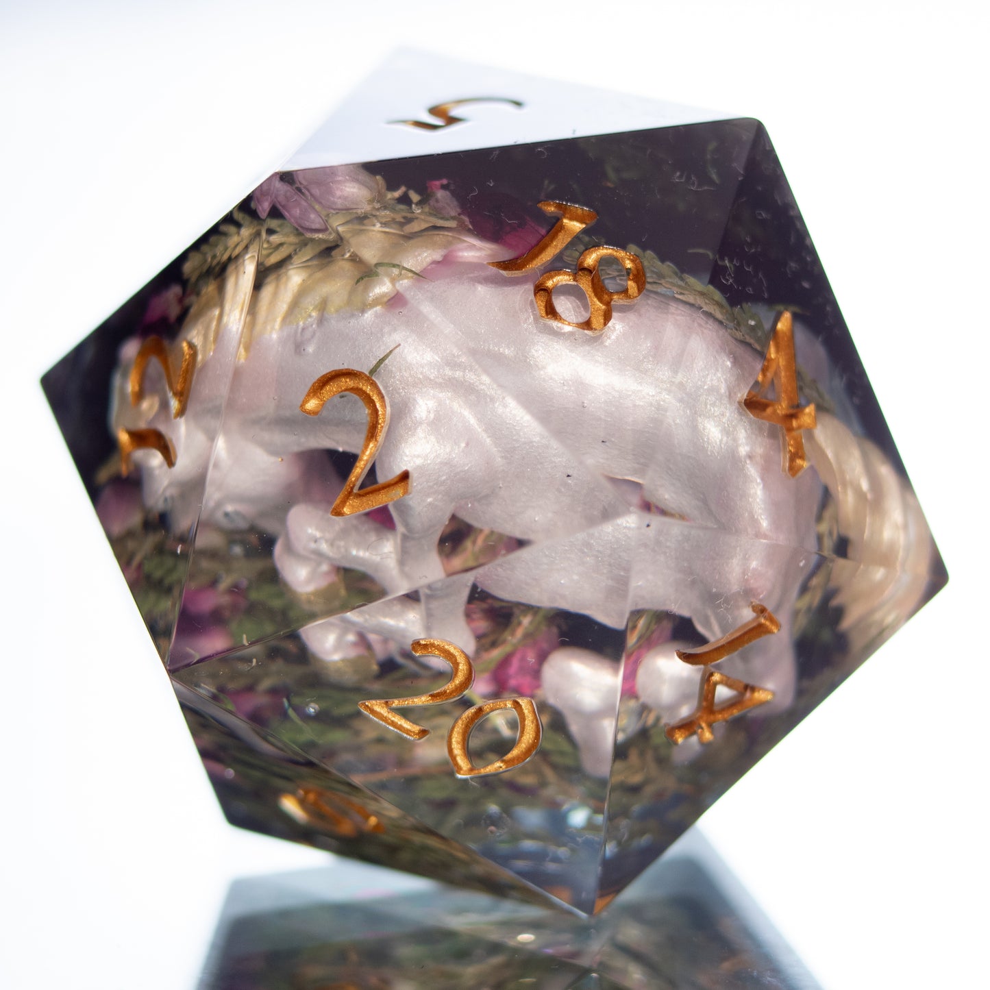 Ophelia's Unicorn - Handmade Chonk Resin D20