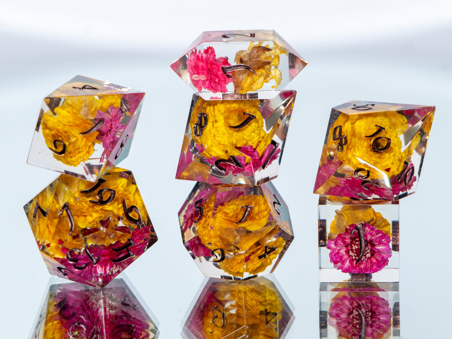Jubilee - 7 Piece Handmade Resin Dice