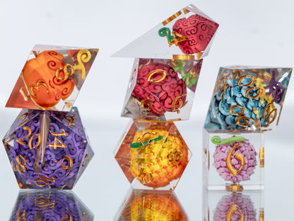 Devilish Fruits: Wano - Alt 7 Piece Handmade Resin Dice