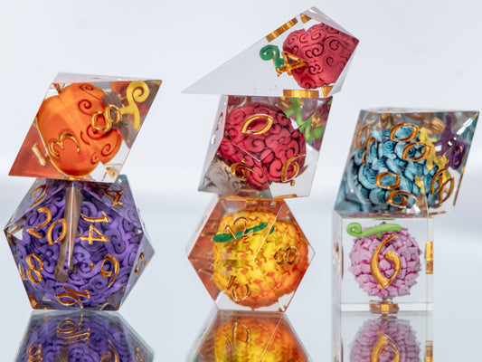 Devilish Fruits: Wano - Alt 7 Piece Handmade Resin Dice