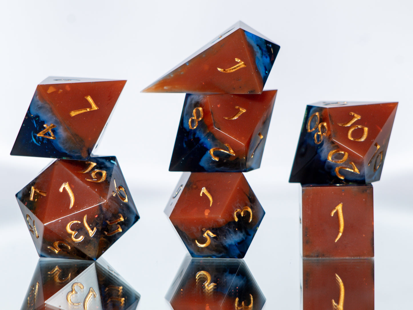 Cosmic Cliffs - Alt 7 Piece Handmade Resin Dice