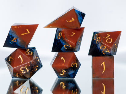 Cosmic Cliffs - Alt 7 Piece Handmade Resin Dice