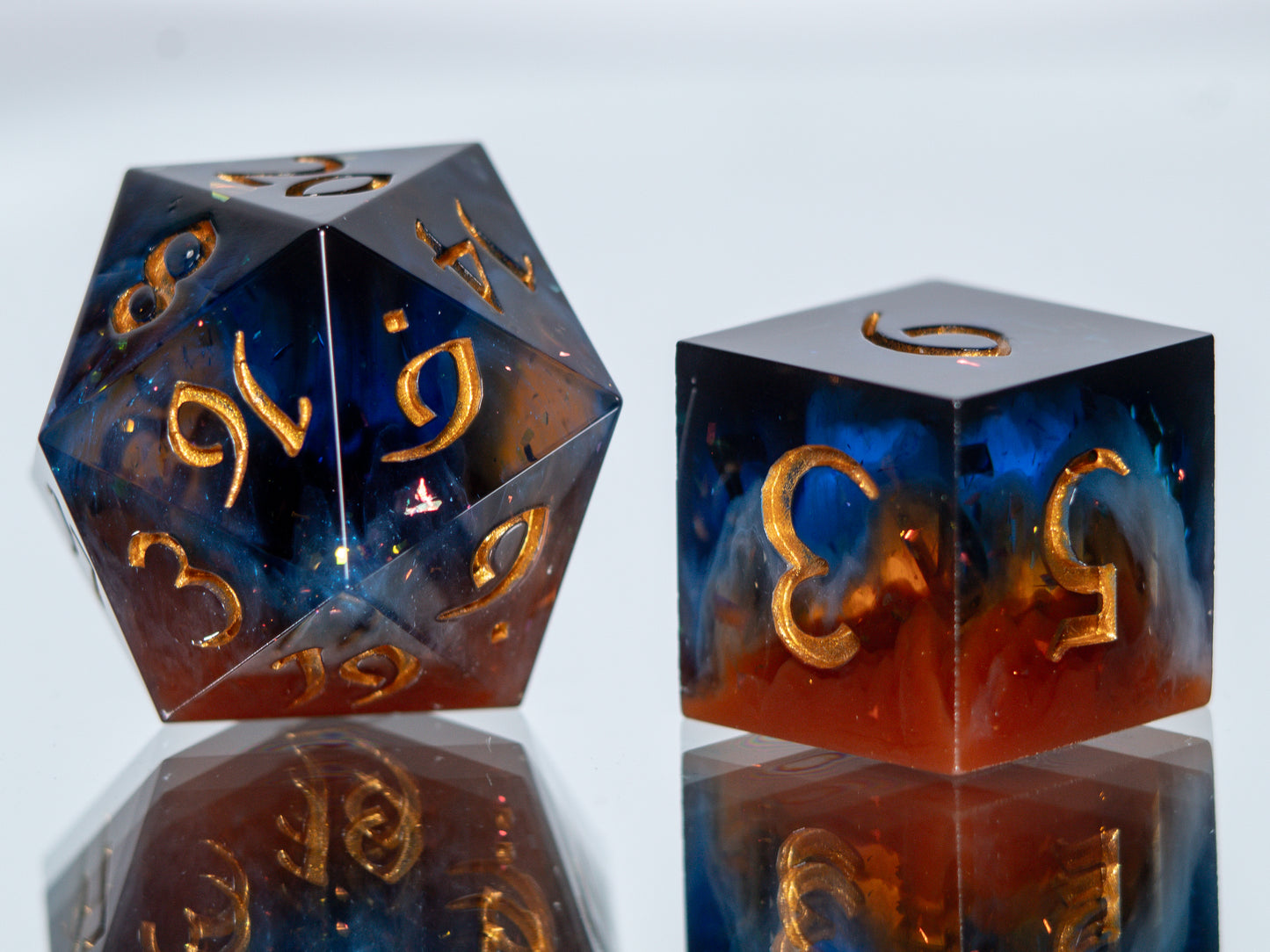 Cosmic Cliffs - Alt 7 Piece Handmade Resin Dice