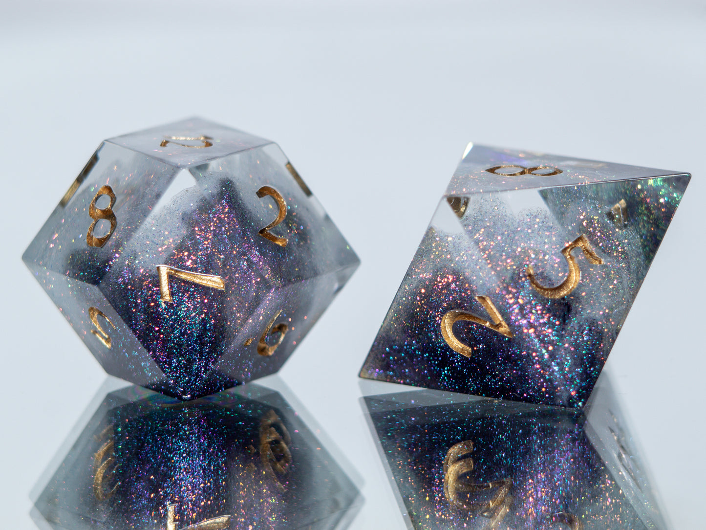 Glittering Nebula - Alt 7 Piece Handmade Resin Dice