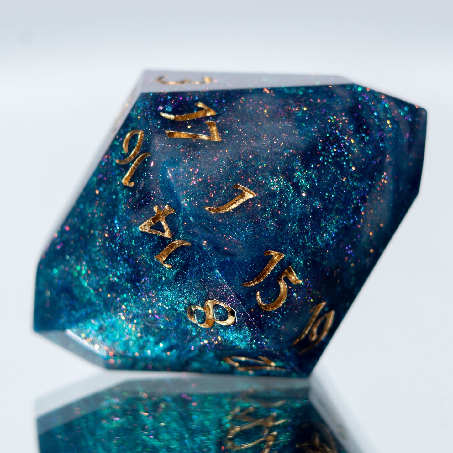 Teal Jewel - Handmade Resin D20
