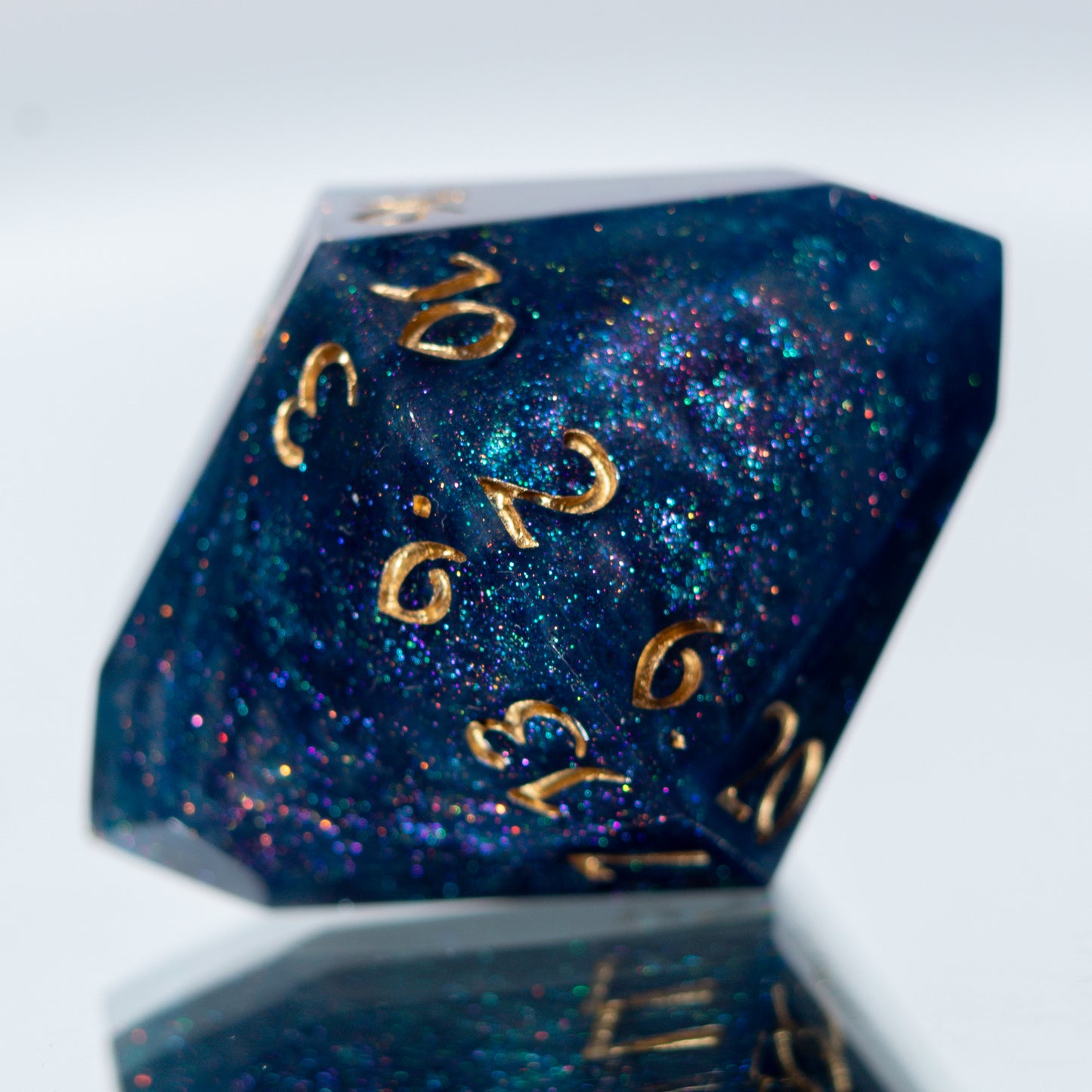 Teal Jewel - Handmade Resin D20