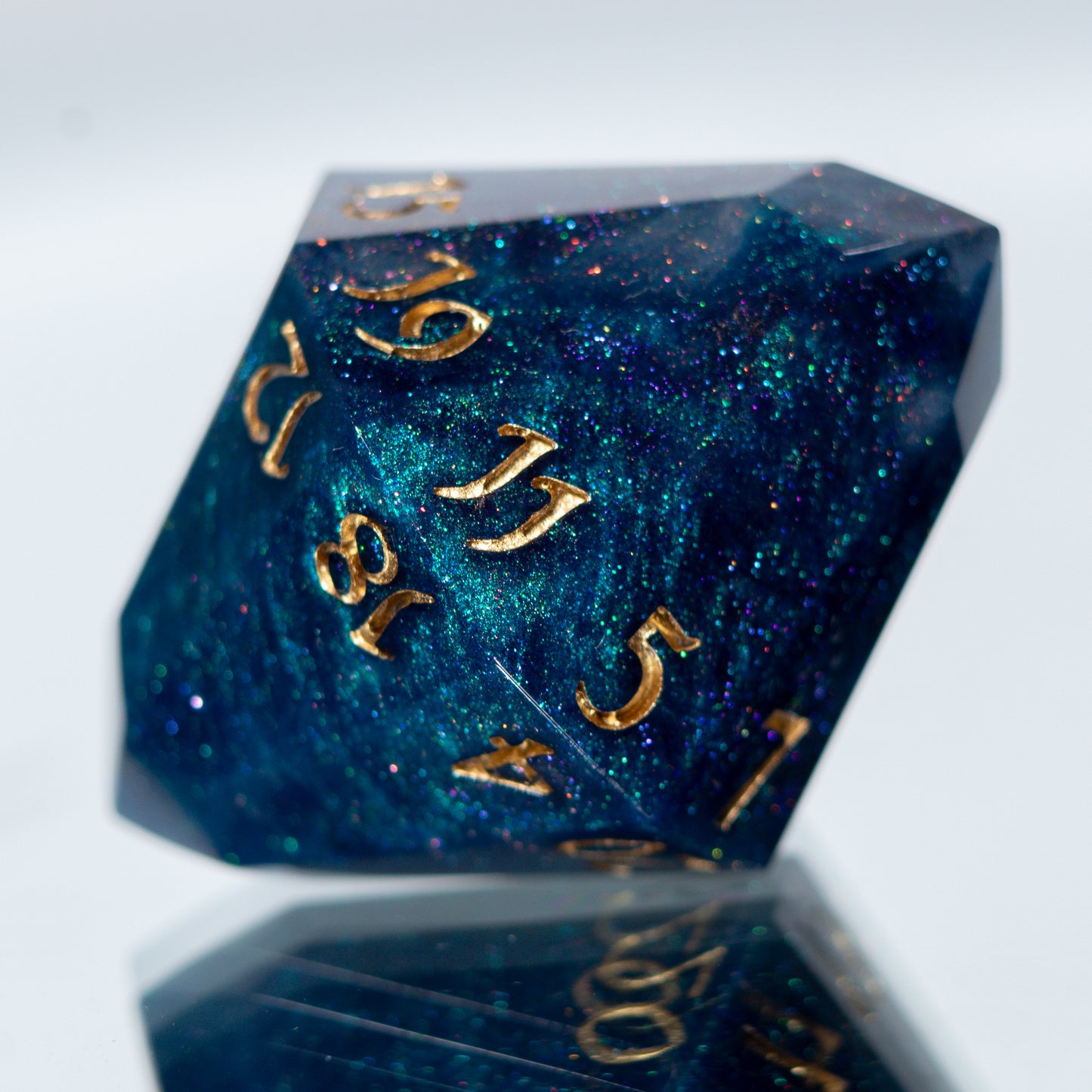 Teal Jewel - Handmade Resin D20