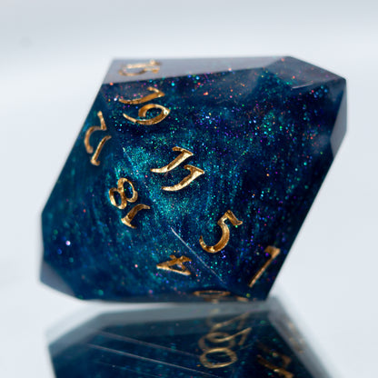 Teal Jewel - Handmade Resin D20