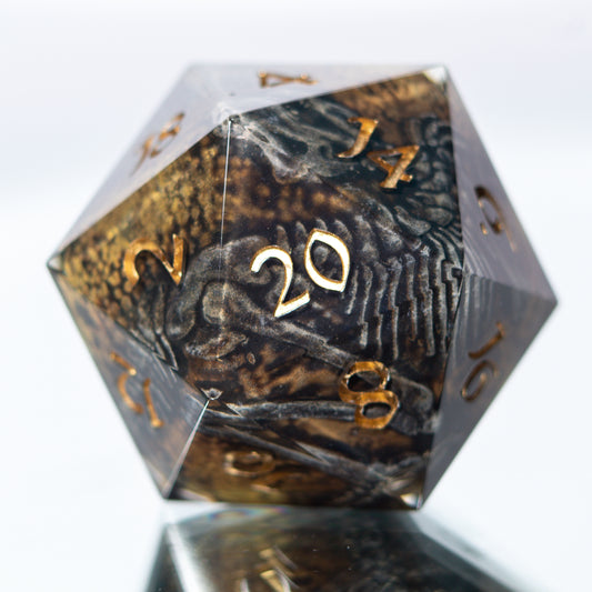 Fossils - Handmade Chonk Resin D20