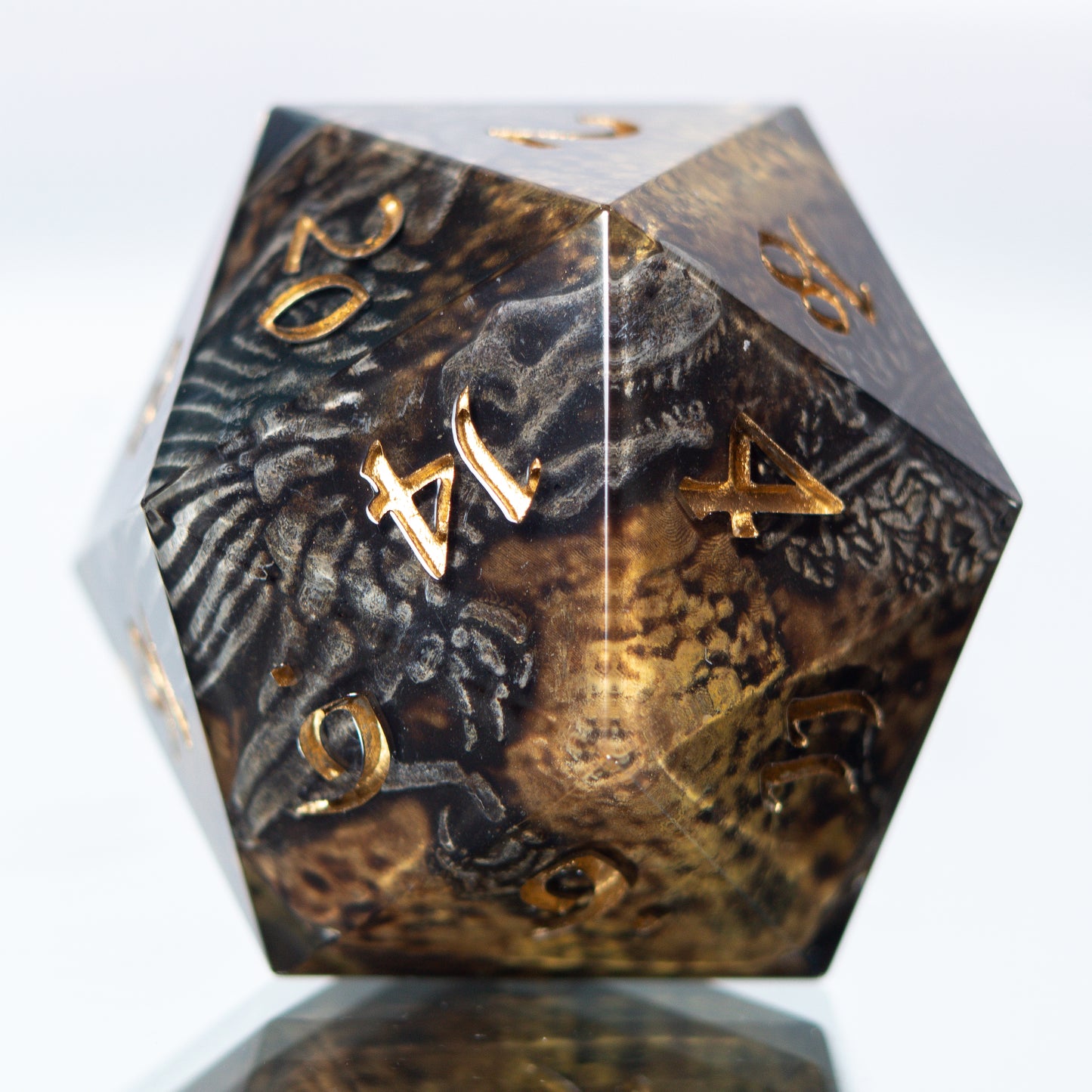 Fossils - Handmade Chonk Resin D20