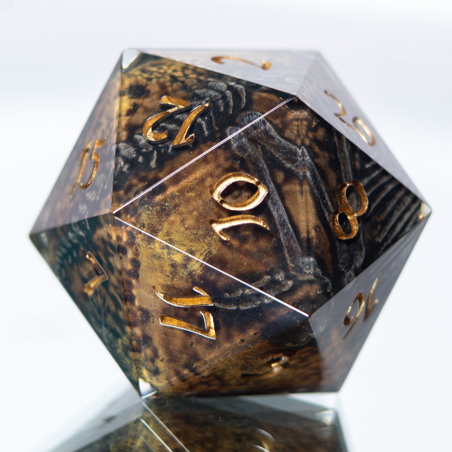 Fossils - Handmade Chonk Resin D20