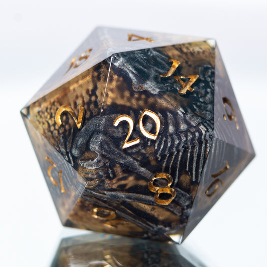 Fossils - Handmade Chonk Resin D20