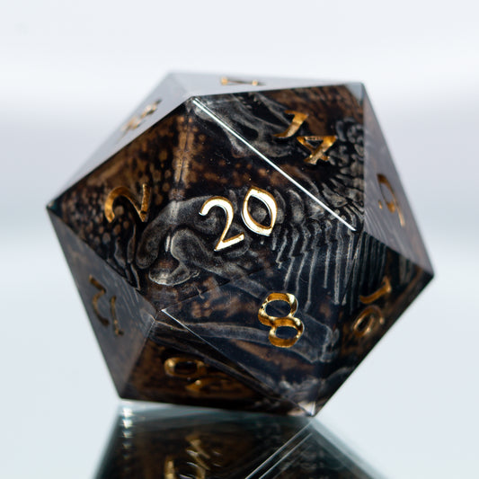 Fossils - Handmade Chonk Resin D20