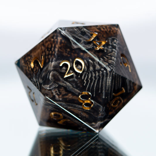 Fossils - Handmade Chonk Resin D20