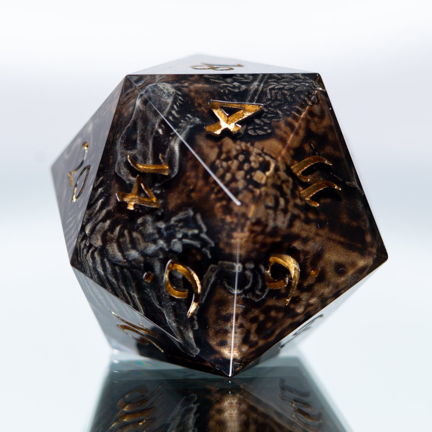Fossils - Handmade Chonk Resin D20