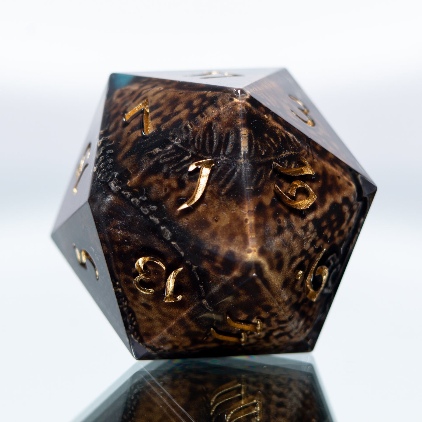 Fossils - Handmade Chonk Resin D20