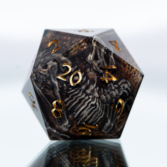 Fossils - Handmade Chonk Resin D20