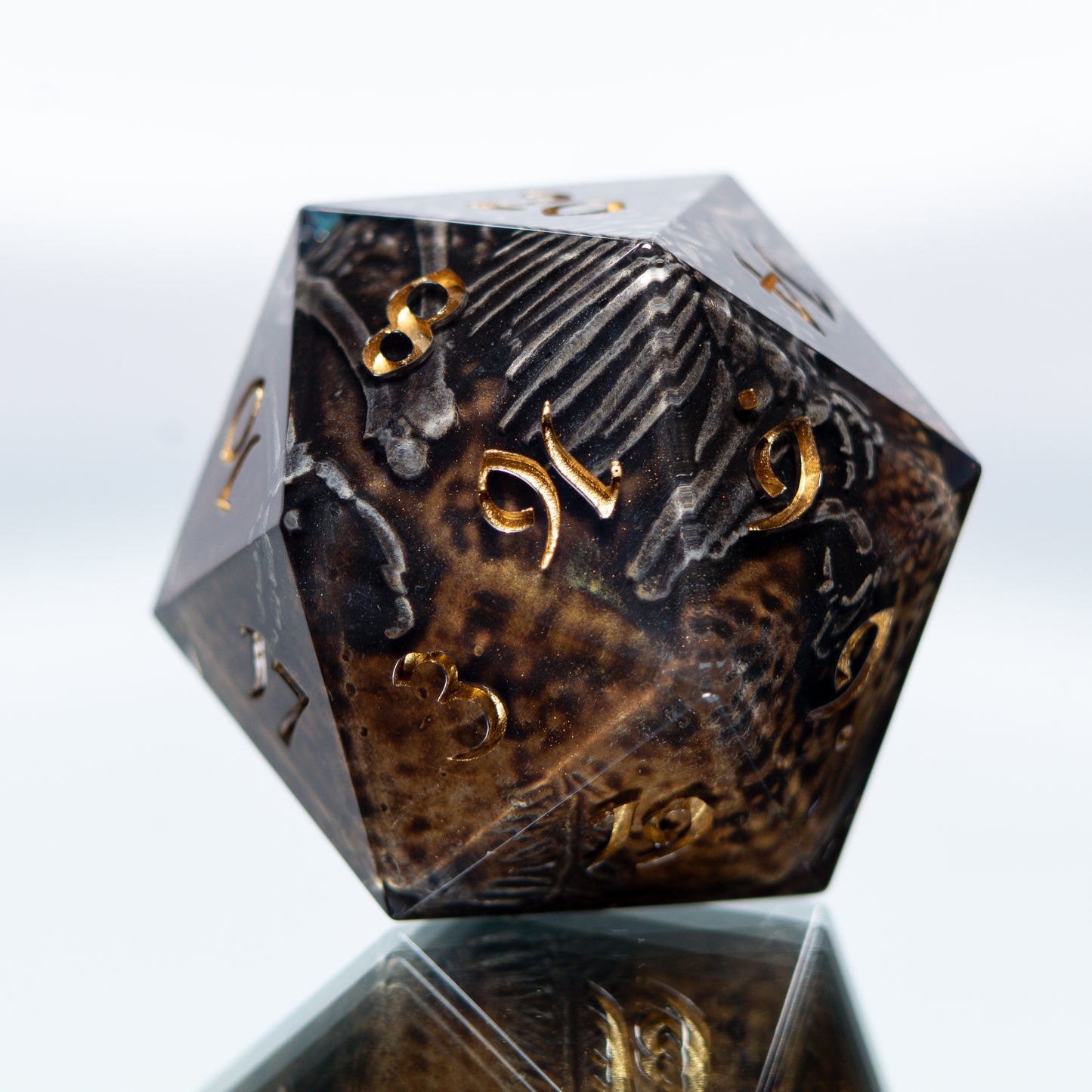 Fossils - Handmade Chonk Resin D20