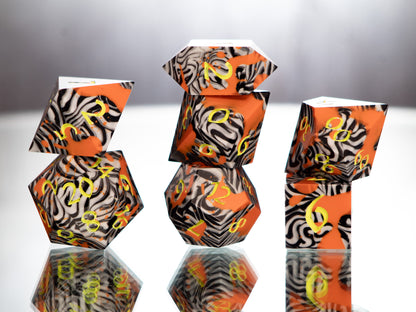 Neon Nights - 7 Piece Handmade Resin Dice