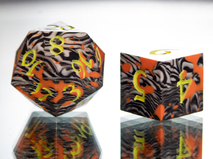 Neon Nights - 7 Piece Handmade Resin Dice