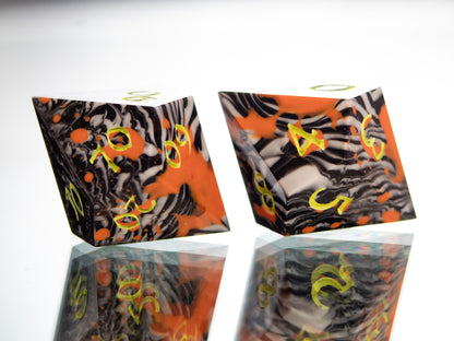 Neon Nights - 7 Piece Handmade Resin Dice