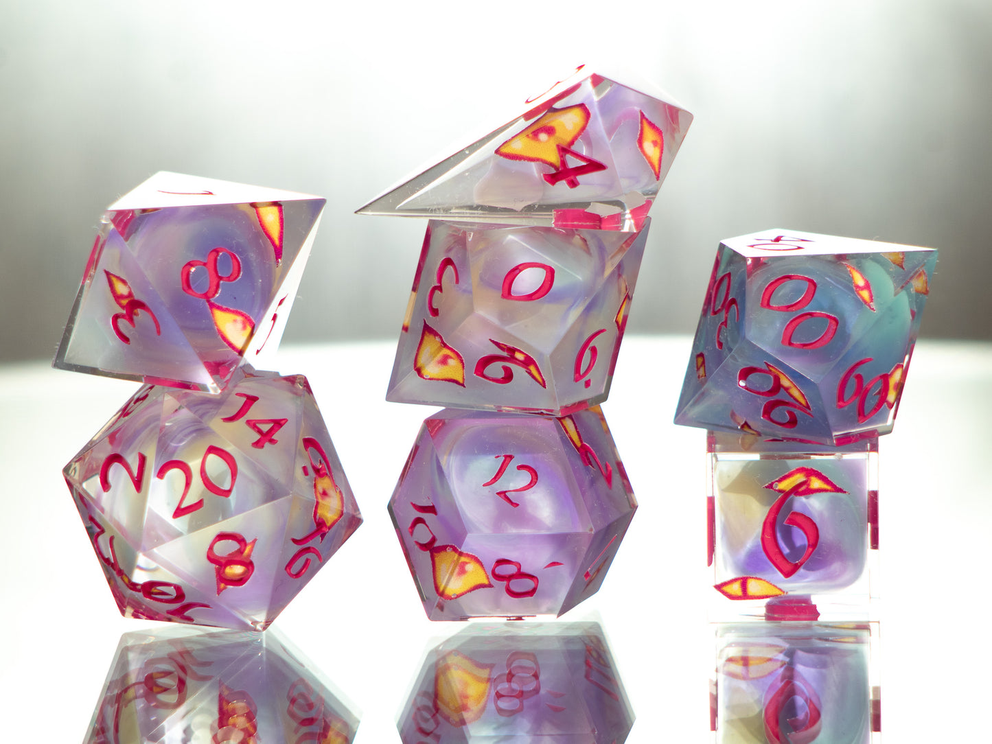Misty Eyed - 7 Piece Handmade Dice
