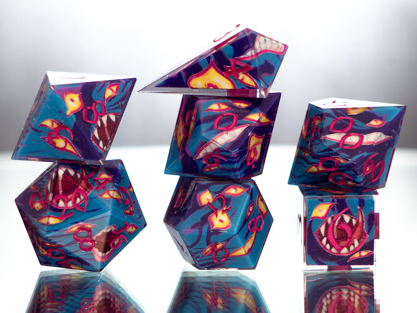 Chaos Daemons - 7 Piece Handmade Dice