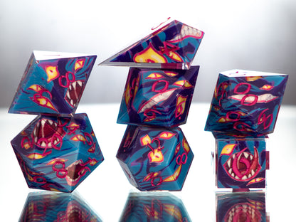 Chaos Daemons - 7 Piece Handmade Dice