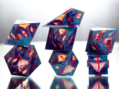 Chaos Daemons - 7 Piece Handmade Dice