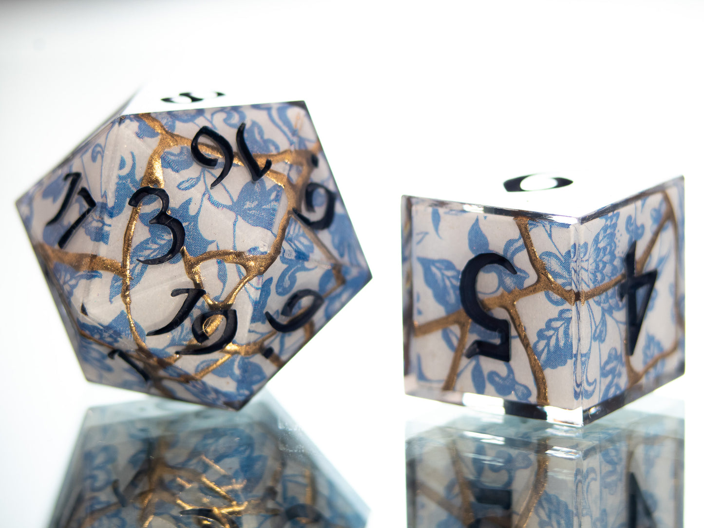 Fine Kintsugi Porcelain - 7 Piece Handmade Dice