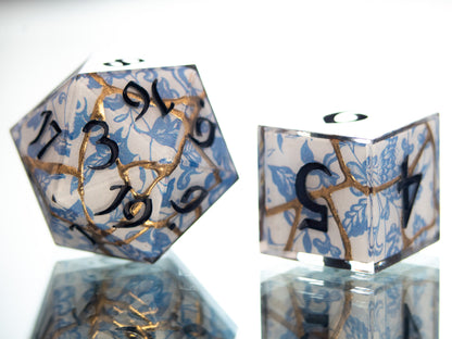Fine Kintsugi Porcelain - 7 Piece Handmade Dice