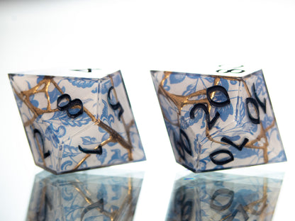 Fine Kintsugi Porcelain - 7 Piece Handmade Dice