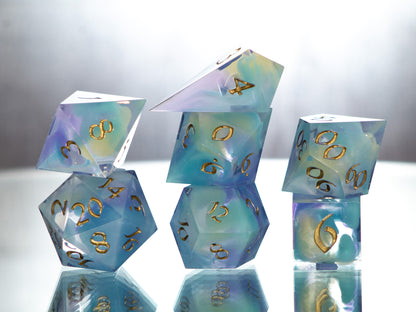 Watercolors - Alt 7 Piece Handmade Resin Dice