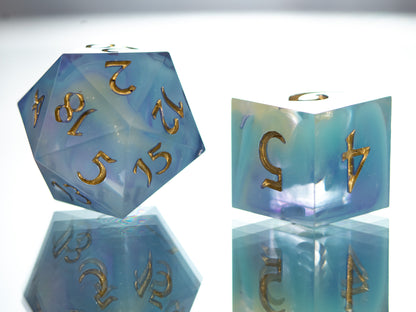 Watercolors - Alt 7 Piece Handmade Resin Dice