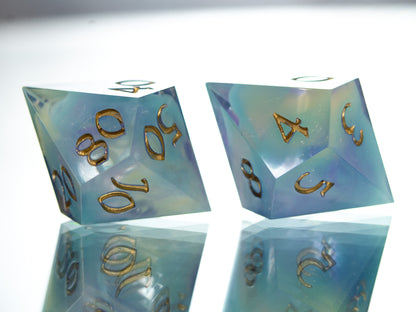 Watercolors - Alt 7 Piece Handmade Resin Dice