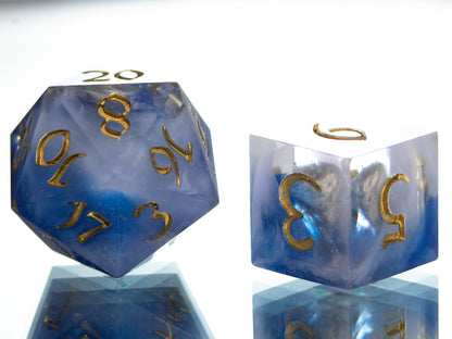 Cobalt Steel - Alt 7 Piece Handmade Resin Dice