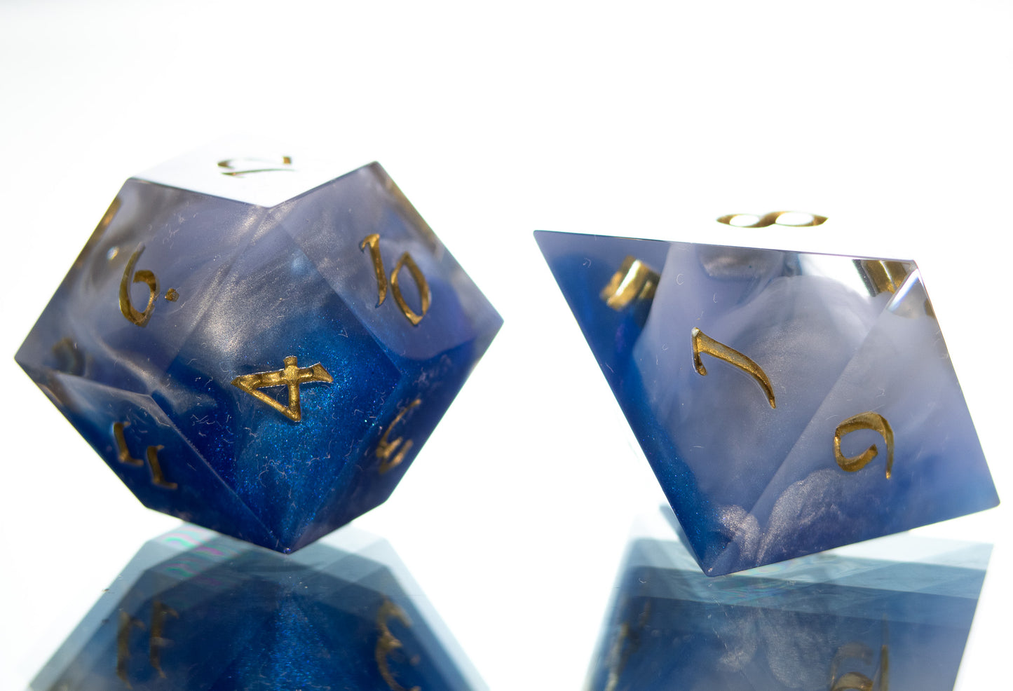 Cobalt Steel - Alt 7 Piece Handmade Resin Dice