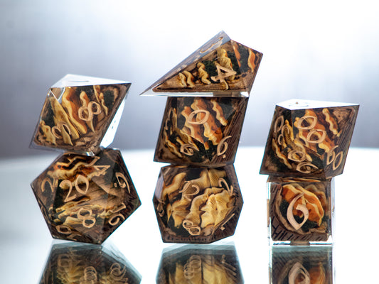Chicken of the Woods - Alt 7 Piece Handmade Resin Dice