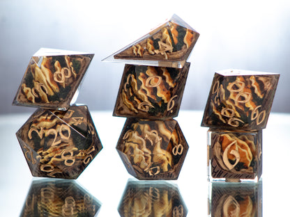 Chicken of the Woods - Alt 7 Piece Handmade Resin Dice