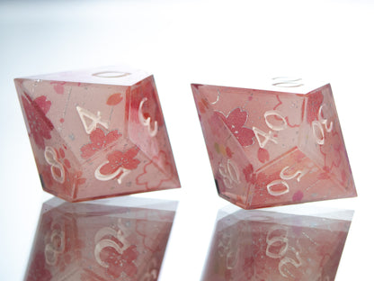 Sakura Season - 7 Piece Handmade Resin Dice