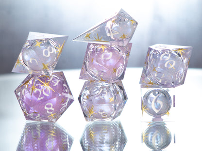 Princess Core - 7 Piece Handmade Liquid Core Dice