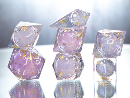 Princess Core - 7 Piece Handmade Liquid Core Dice