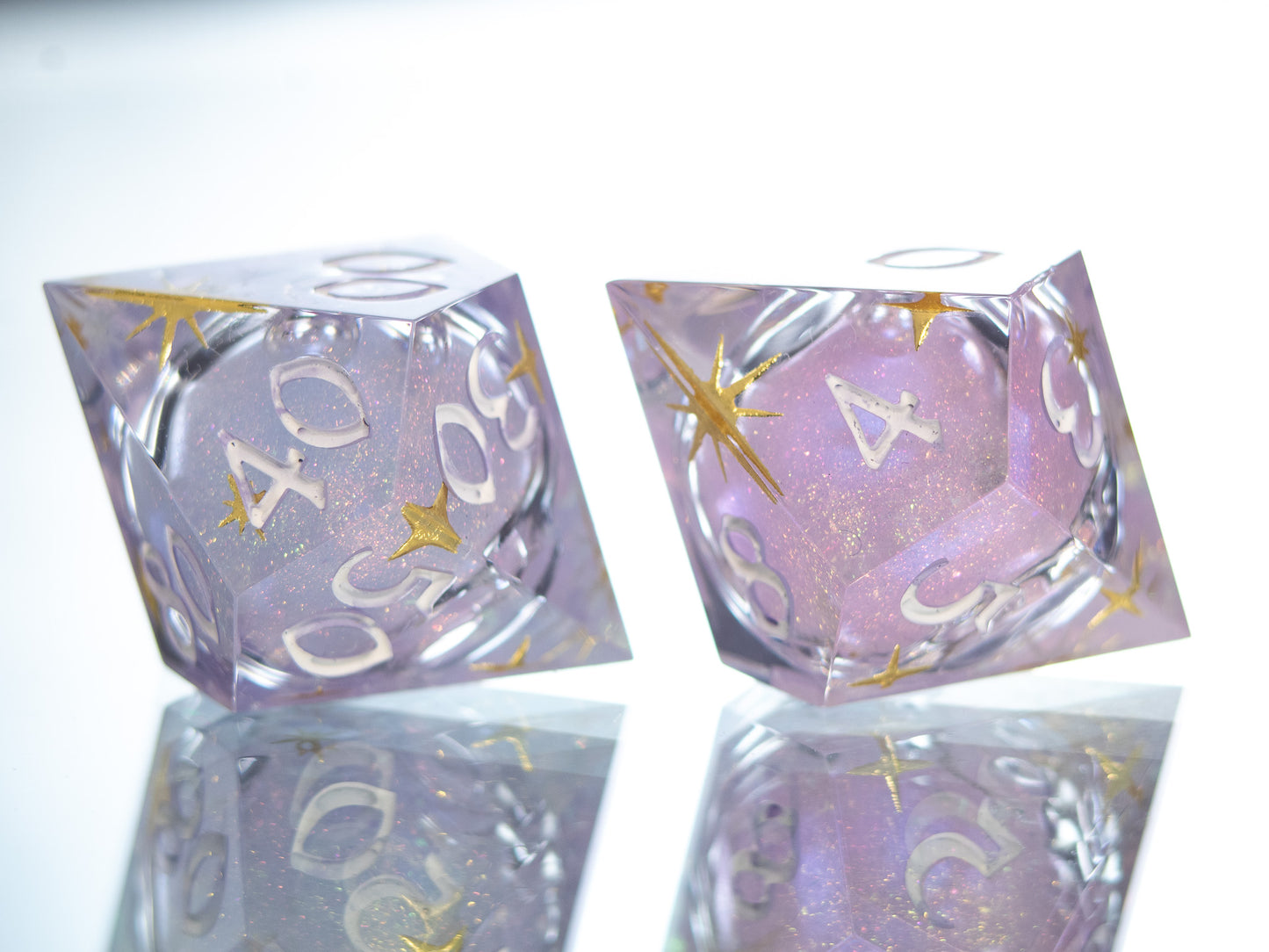 Princess Core - 7 Piece Handmade Liquid Core Dice