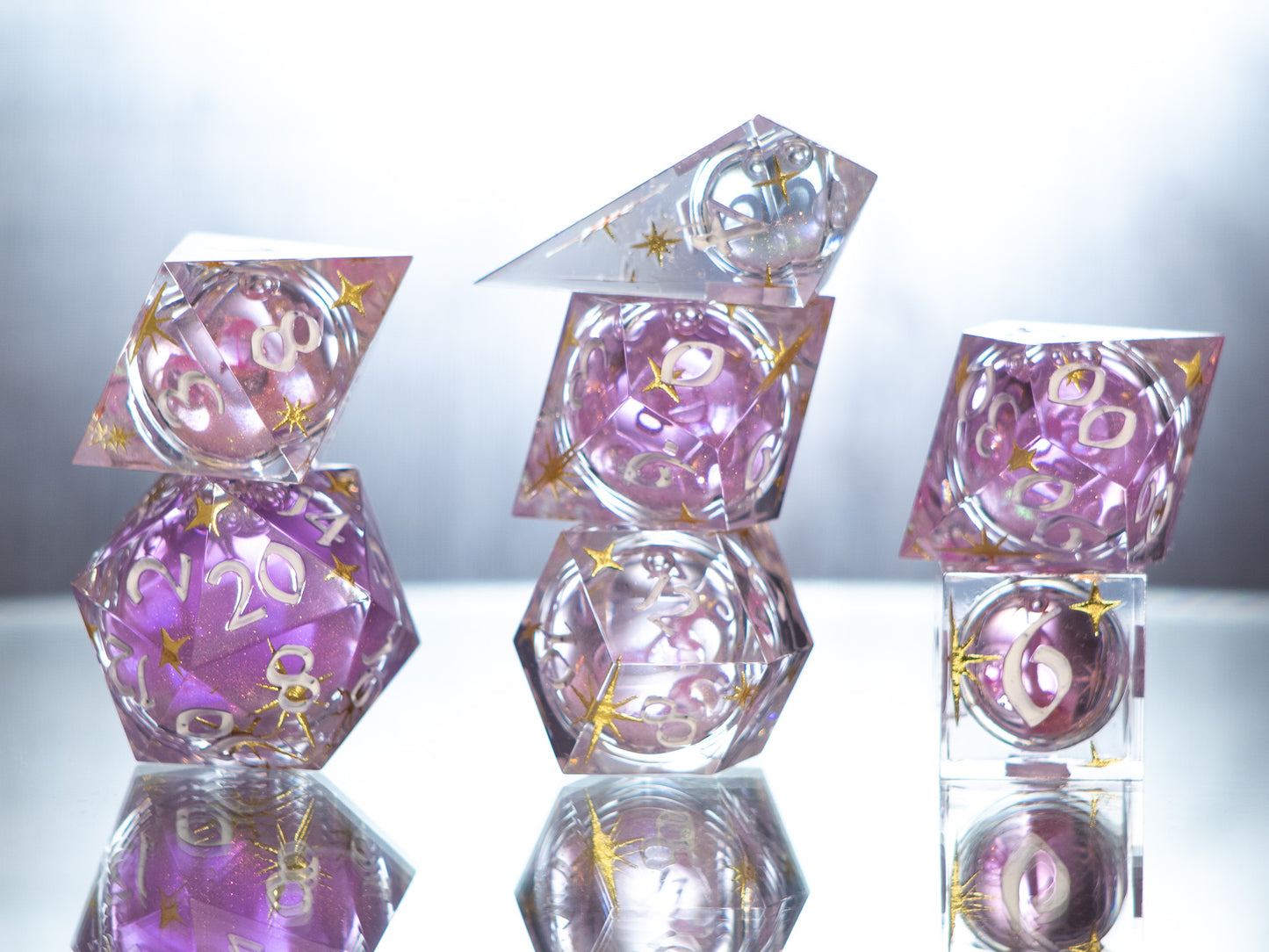 Princess Core - 7 Piece Handmade Liquid Core Dice
